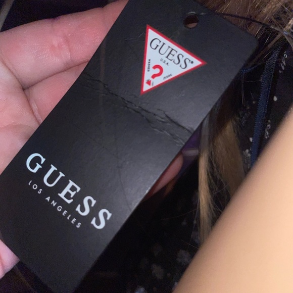 NWT Guess Black Floral High Low Slip Dress Size Large - Picture 12 of 16